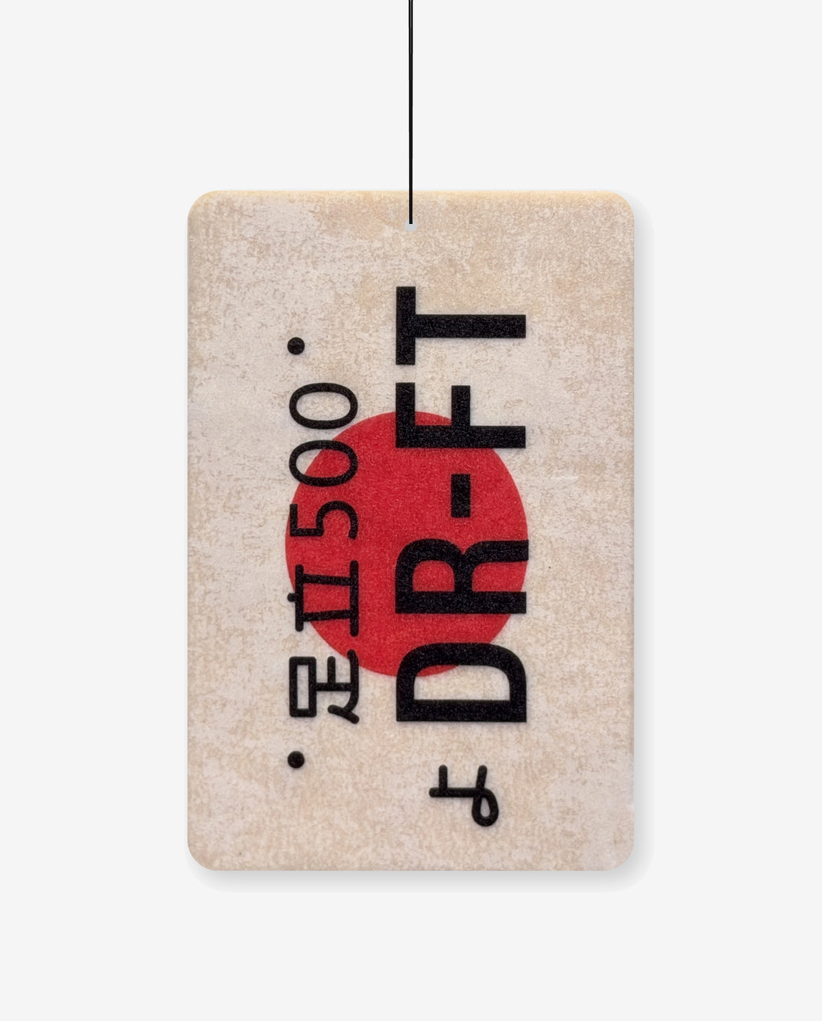 DR-FT hanging car air freshener card, front view
