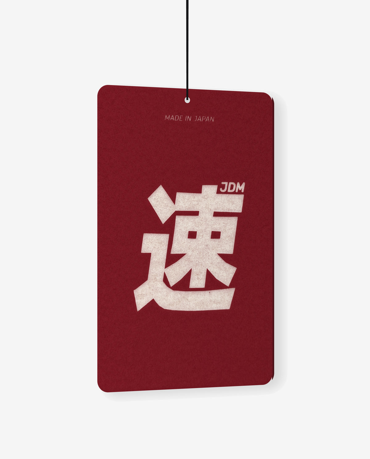 JDM Spirit car air freshener card, angled view