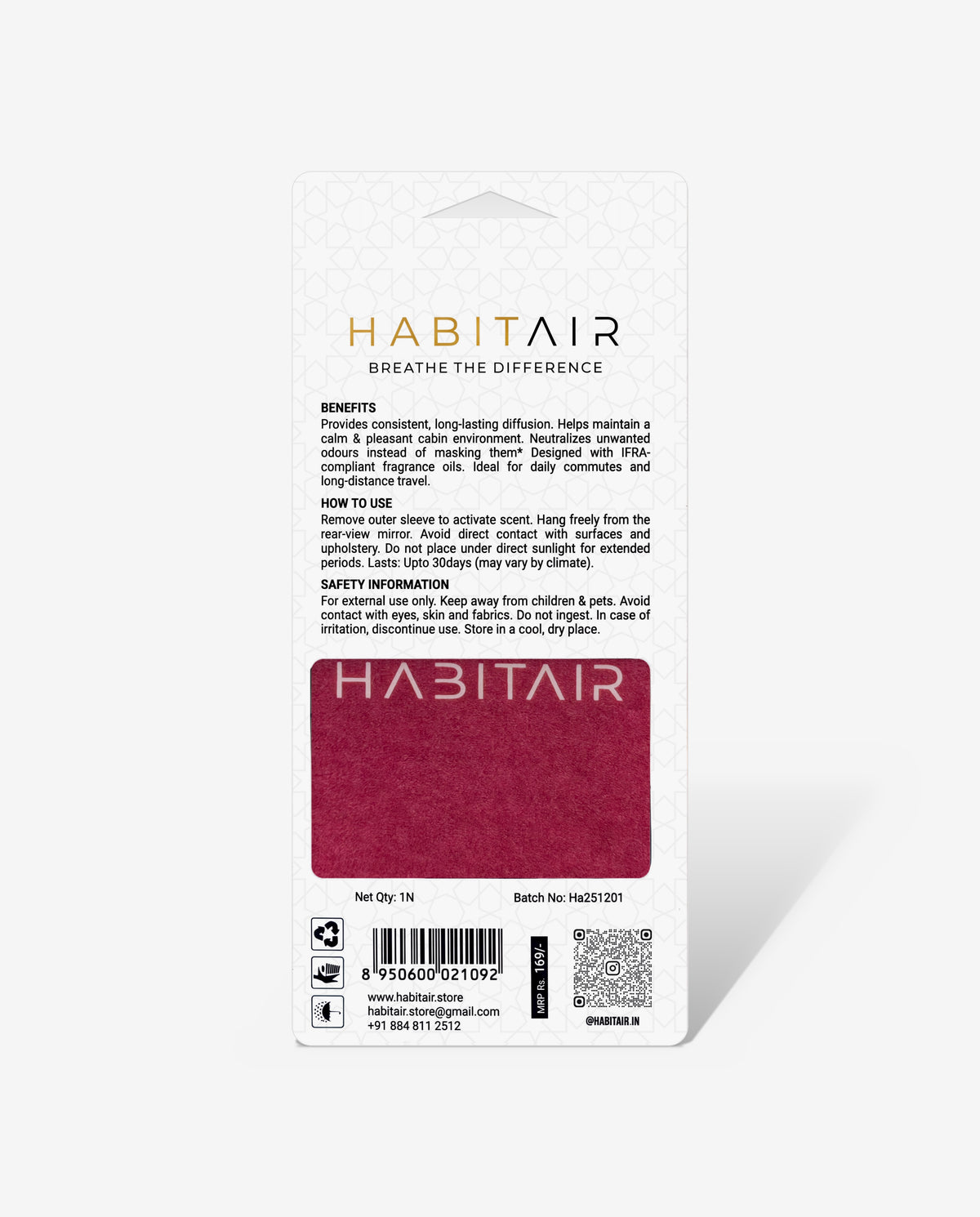 Work of Art retail pack, back with usage and safety information
