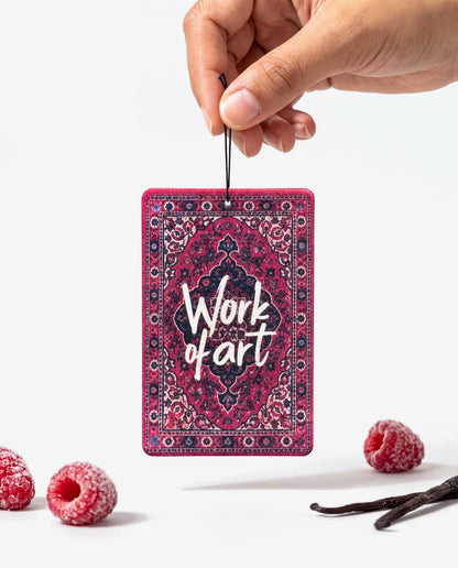 Work of Art card held by its string