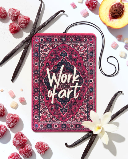 Work of Art flat lay with its fragrance ingredients